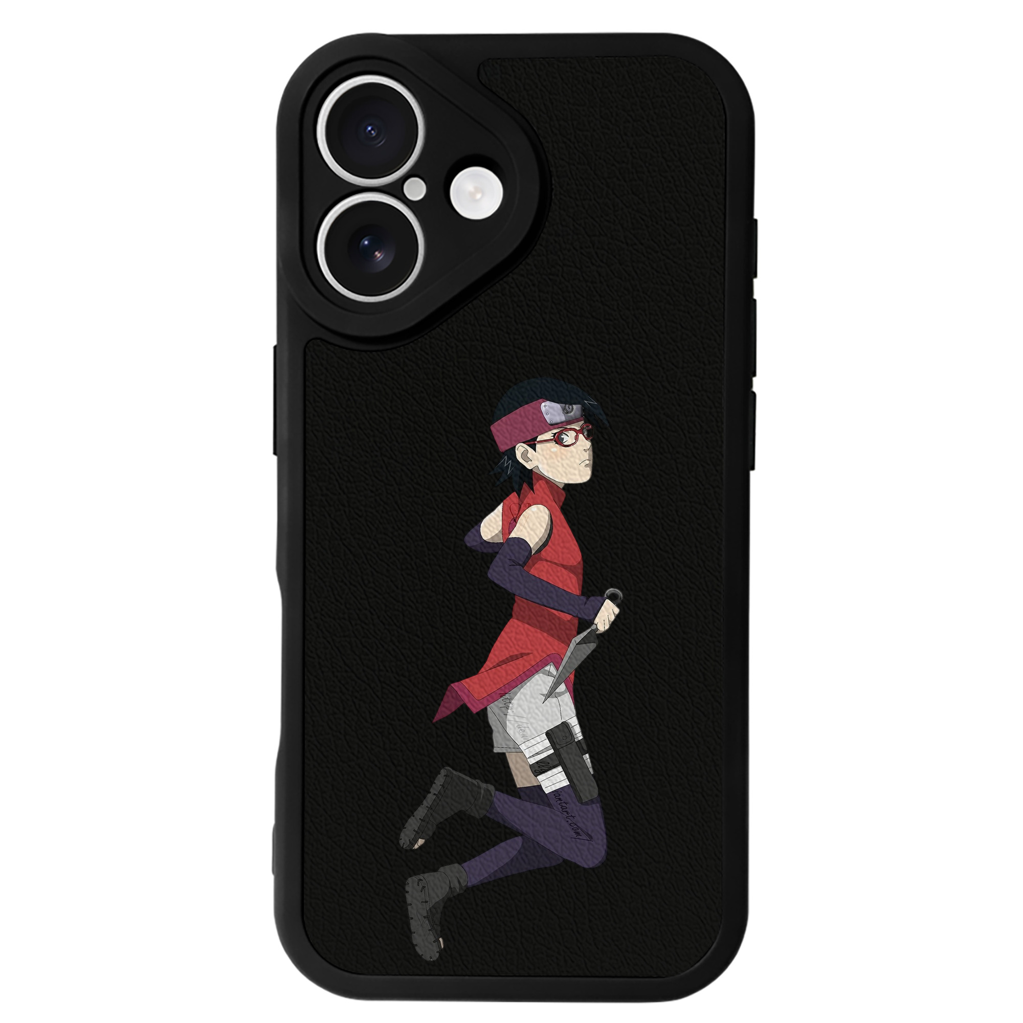 （画像用） NARUTO -ナルト- うちは サラダ Uchiha Sarada 【iPhone 16シリーズ対応】シリコンスマホケース（レザー調） 材質：シリコン